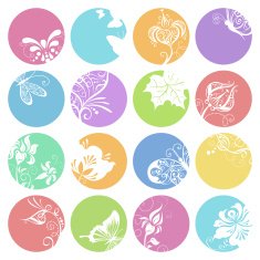 Spring round icons