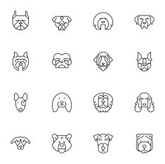 Dogs Head Icons N6