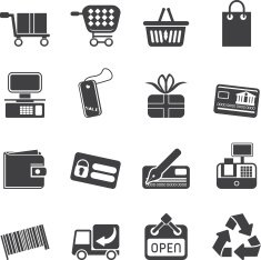 Silhouette Simple Online Shop icons