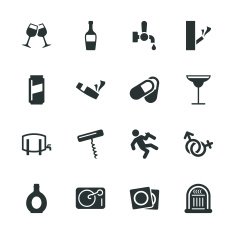 Drunk Party Silhouette Icons N2