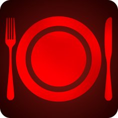 illustration with plate fork and knife