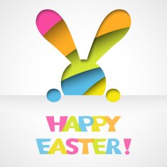 Happy easter card with bunny