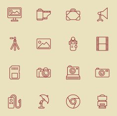 Photography Icons - Light Color N2
