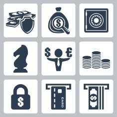 Vector isolated money icons set N5