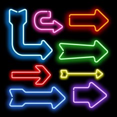 Arrow neon light vector