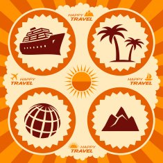 Travel icons in poster design