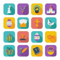 Color flat Easter Icons