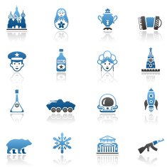 Blue Russian Icon Set