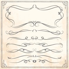 Set of vintage vector dividers N46