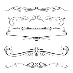 Set of vintage vector dividers N49
