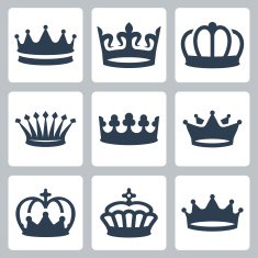 Crowns vector icons set