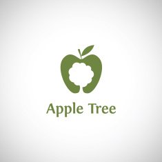 Apple tree abstract logo vector design template