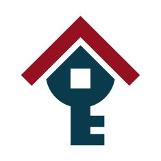 Real estate home apartment key for bright future logo icon