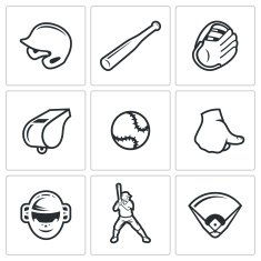 Baseball icons set Vector Illustration N3