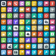 flat travel & camping iconset N2