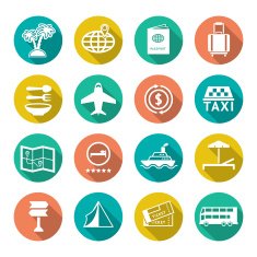 Set flat icons of travel tourism N2