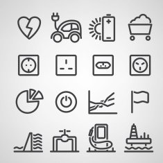 Energy and resource icon set N9