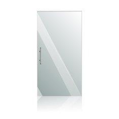 Glass doors with chrome silver handles set N2