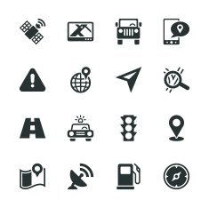 GPS Silhouette Icons N2