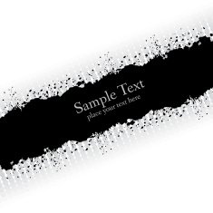 Slanting gray ink grunge banner N2