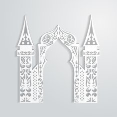 Abstract background with paper arch in the Asian style N2
