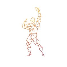Muscle man abstract isolated on a white backgrounds N14