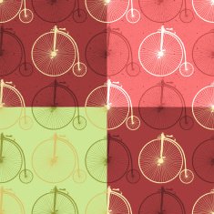 Set of abstract vintage bicycle seamless background patterns 005 N2