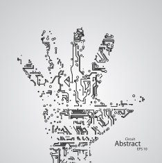 Circuit board shape of hand palm eps10 N3
