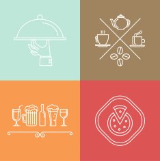 Vector linear catering icons