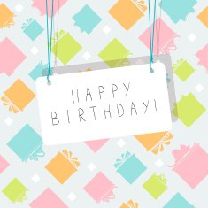 Color background with inscription Happy Birthday N2