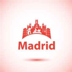 Vector silhouette of Madrid Spain