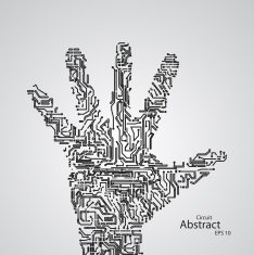Circuit board shape of hand palm eps10 N4