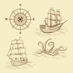 elements for design antique maps N3