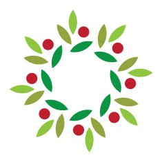 Green fruit leaves circle eco nature logo icon