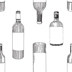 Seamless pattern a bottle of wine N2