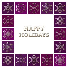 Christmas greeting card with gold snowflakes