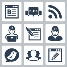 Blog and blogger vector icons set