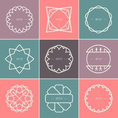Set of outline emblems and badges N3