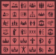 Human resources and management icons set N25