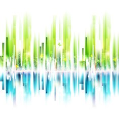 Seamless abstract spring urban silhouette