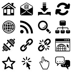 internet icon set black