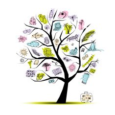 Summer holiday concept tree for your design