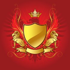 Gold heraldry shield