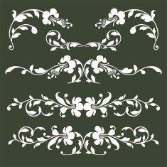 Collection of vector floral borders