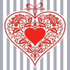 Red heart with filigree N2