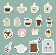 Coffee and tea Icons sticker N2