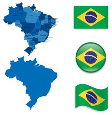 Brazil Maps and Flags Collection N2