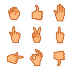 Hand gestures icons free image download