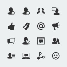 Vector social network mini icons set