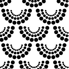 Geometric abstract monochrome seamless pattern with circles N16